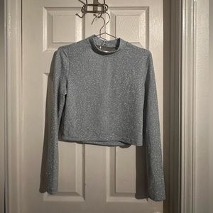 NWT Sparkly blue open back crop top